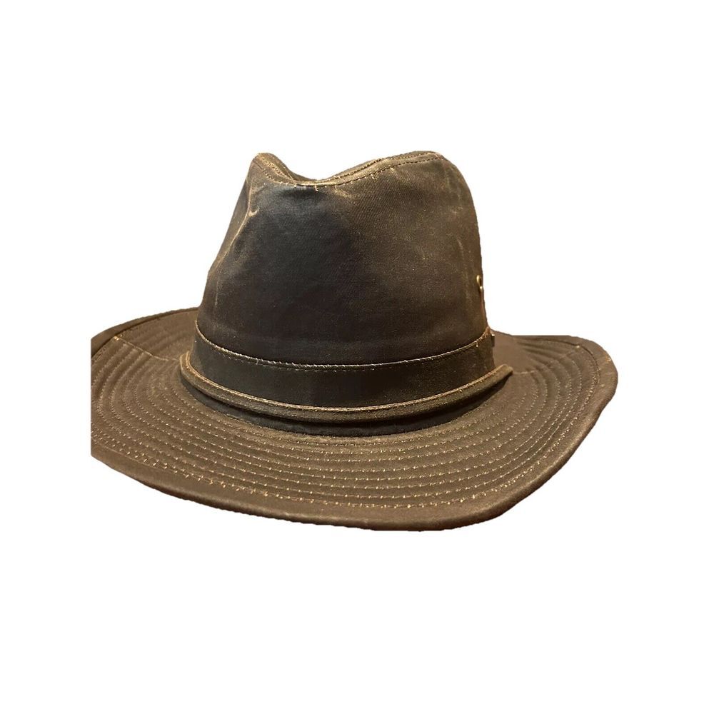 Conner Men's Weathered Cotton Outback Hat Shapeable Brim & Chin Cord‎ Sz Large